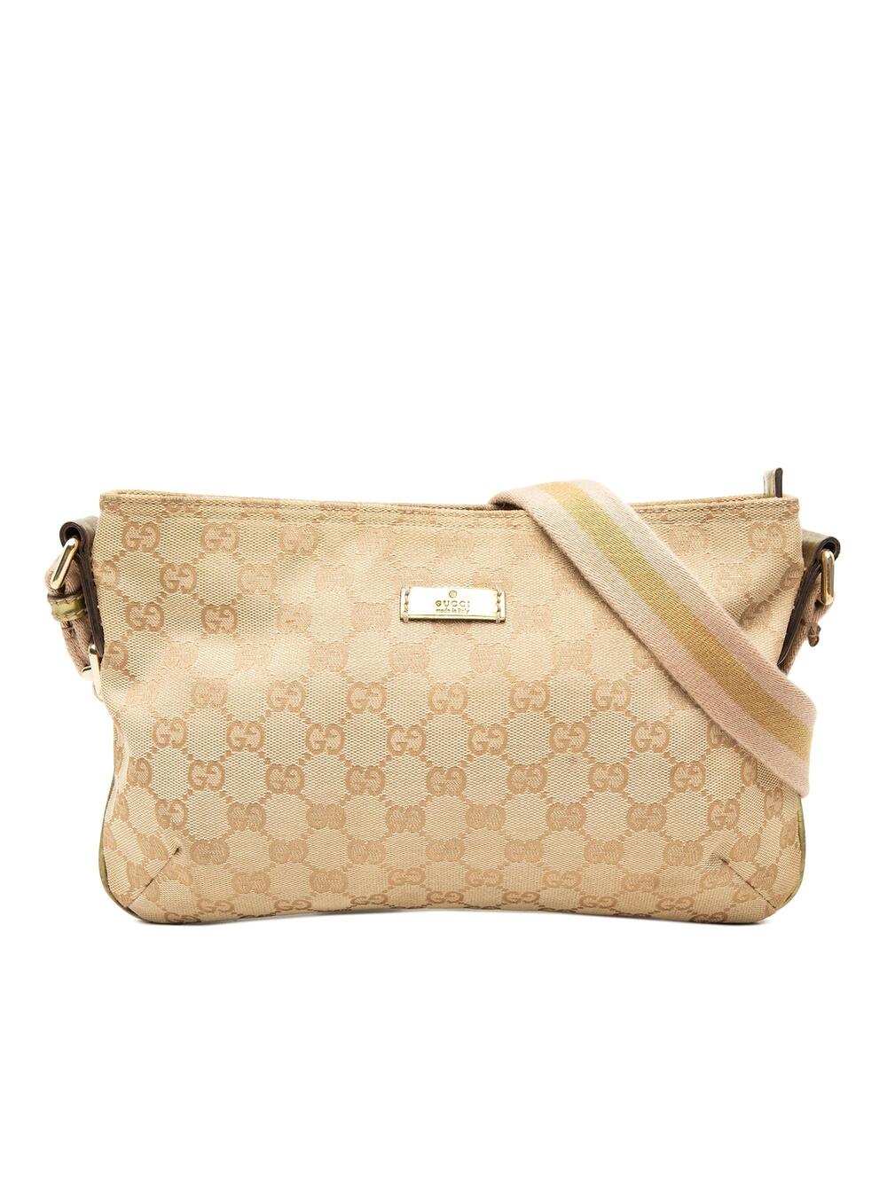 Gucci Web Strap Messenger Bag Gg Canvas #341307G70B